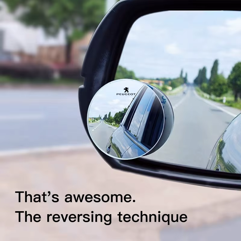 Rétroviseur de voiture 360 °   Petit miroir rond, accessoires automobiles pour Peugeot 206 308 208 207 3008 307 2008 508 407 5008 408 4008 301