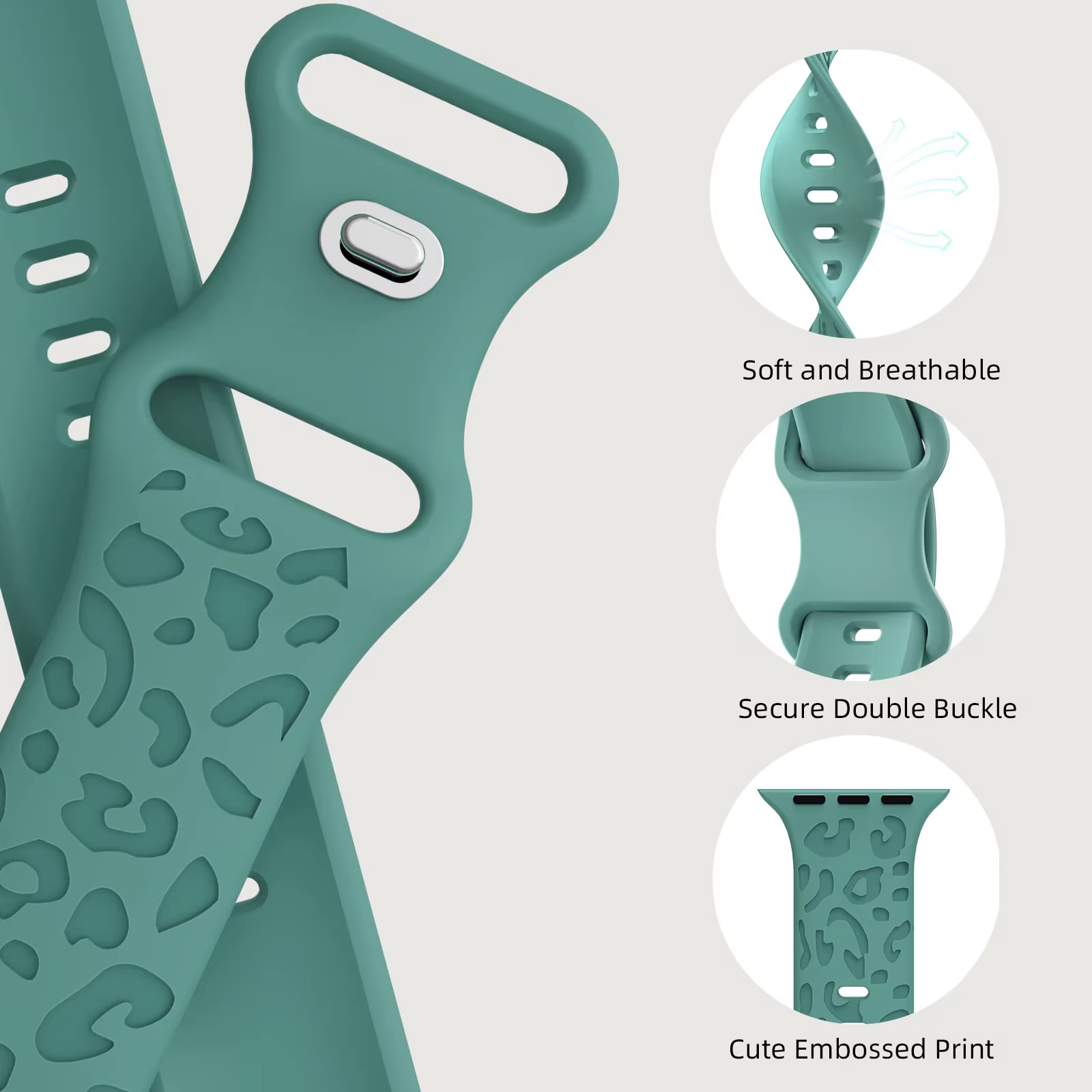 Bracelet en silicone gravé pour Apple Watch