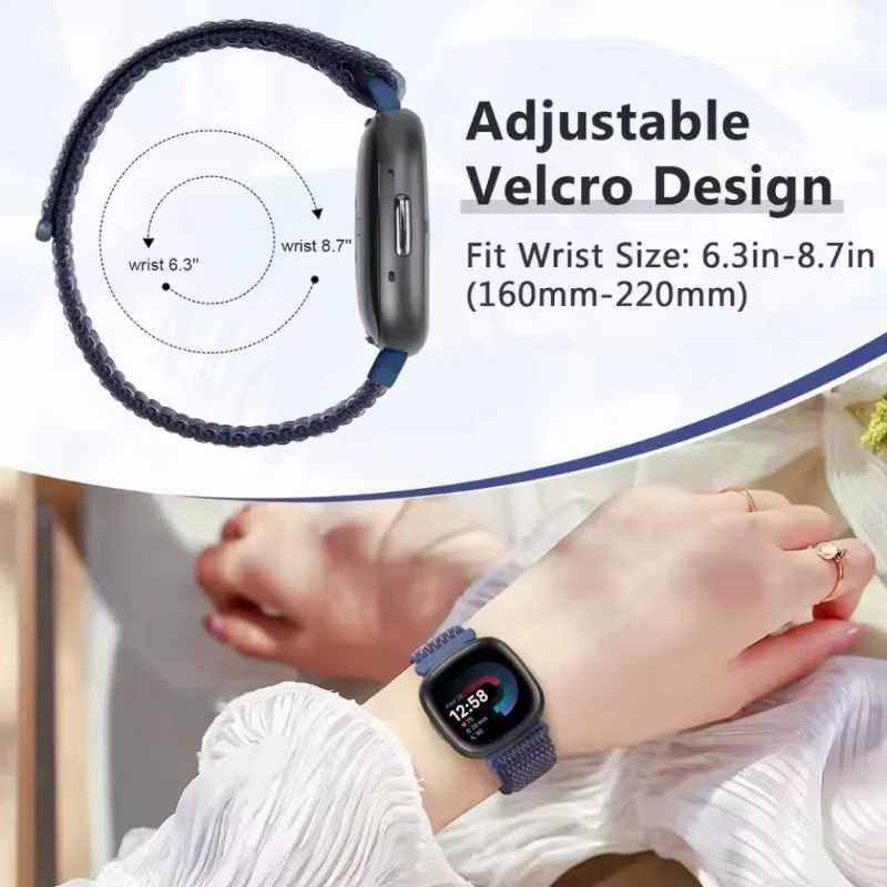 Bracelet en Nylon pour Fitbit Versa 4/Versa 3