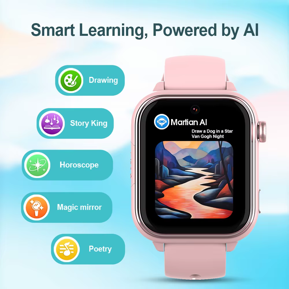 Wonlex KT37 GPS montre intelligente enfants AI Assistant vocal APP moniteur WiFi localisation Tracker 4G appel vidéo
