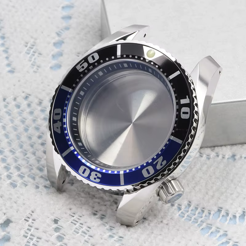 HEIMDALR pièces de montre solide 42mm acier inoxydable poli SBDC/boîtier Sumo bleu noir lunette saphir adapté au mouvement NH35/36