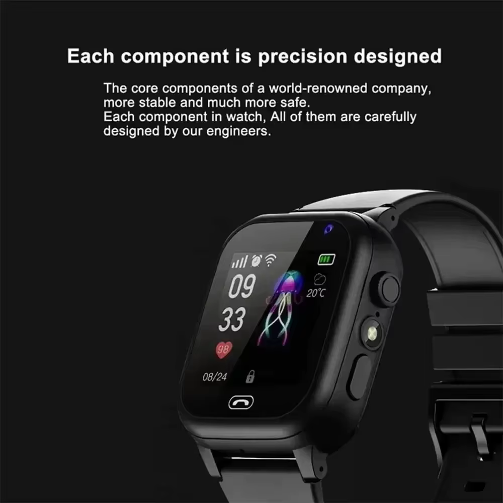 Montre connectée GPS pour enfants Lenovo 2026 avec fonction SOS, suivi de localisation, carte SIM, appel, caméra, étanche, cadeau pour iOS et Android