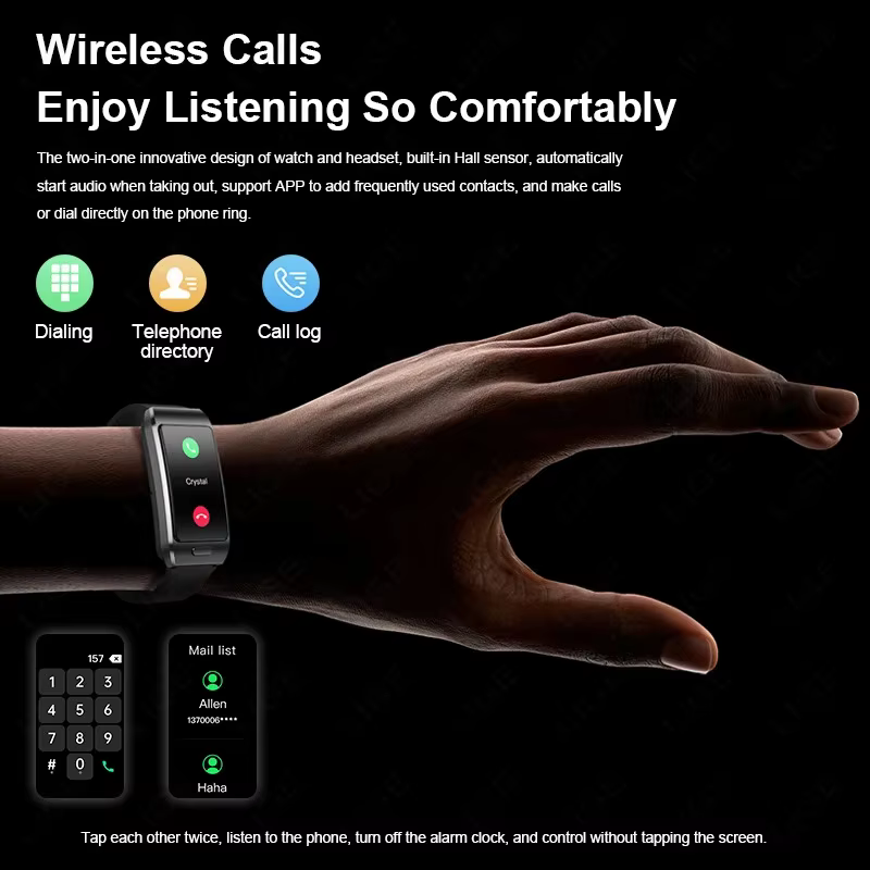 Casque montres intelligentes deux en un appels de réponse Assistant vocal surveillance de la santé Smartband contrôle des gestes Smartwatch 2025 nouveau