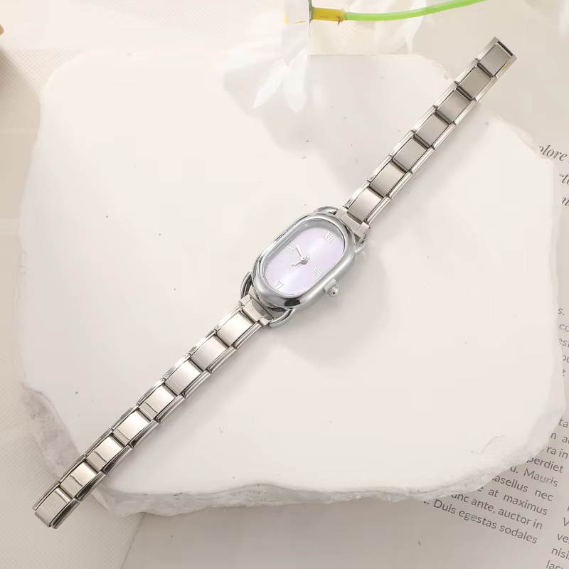 Connecteur de montre de mode en acier inoxydable, lien de charme italien de 9MM, en-tête de montre carrée pour femmes, Bracelet de liaison, bijoux à bricoler soi-même, cadeau