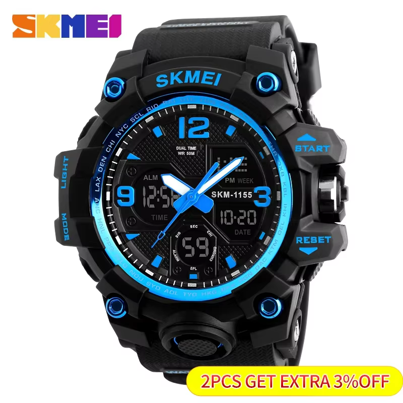 Skmei montre de Sport 5Bar étanche double affichage montres Relogio Masculino