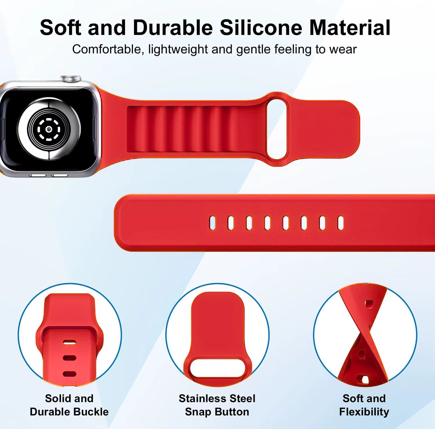 8 packs de bracelets en silicone pour Apple Watch