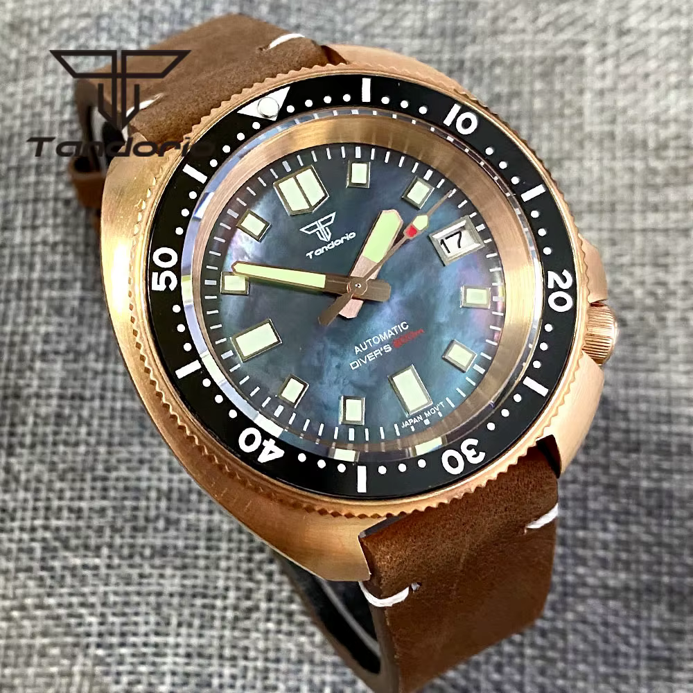 Tandorio – montre de plongée automatique en Bronze véritable Cusn8