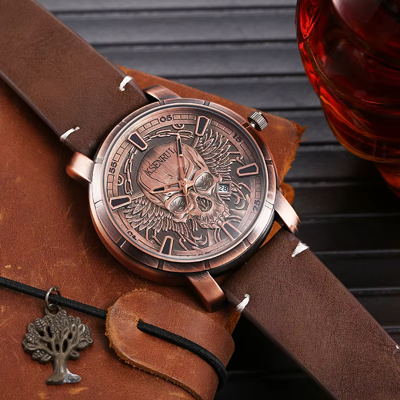Montre crâne rétro pour hommes