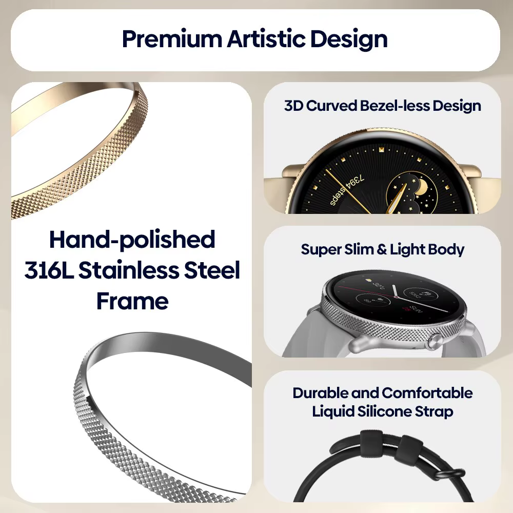 Zeblaze GTR 3 Pro Voix Appelant Montre Intelligente AMOLED Affichage 316L En Acier Inoxydable Fitness Smartwatch Pour Les Femmes