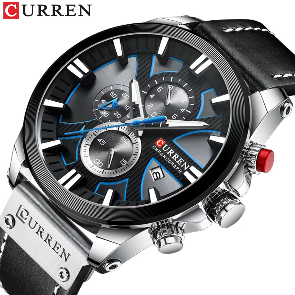 CURREN montre pour hommes haut de gamme de luxe lumineux en cuir