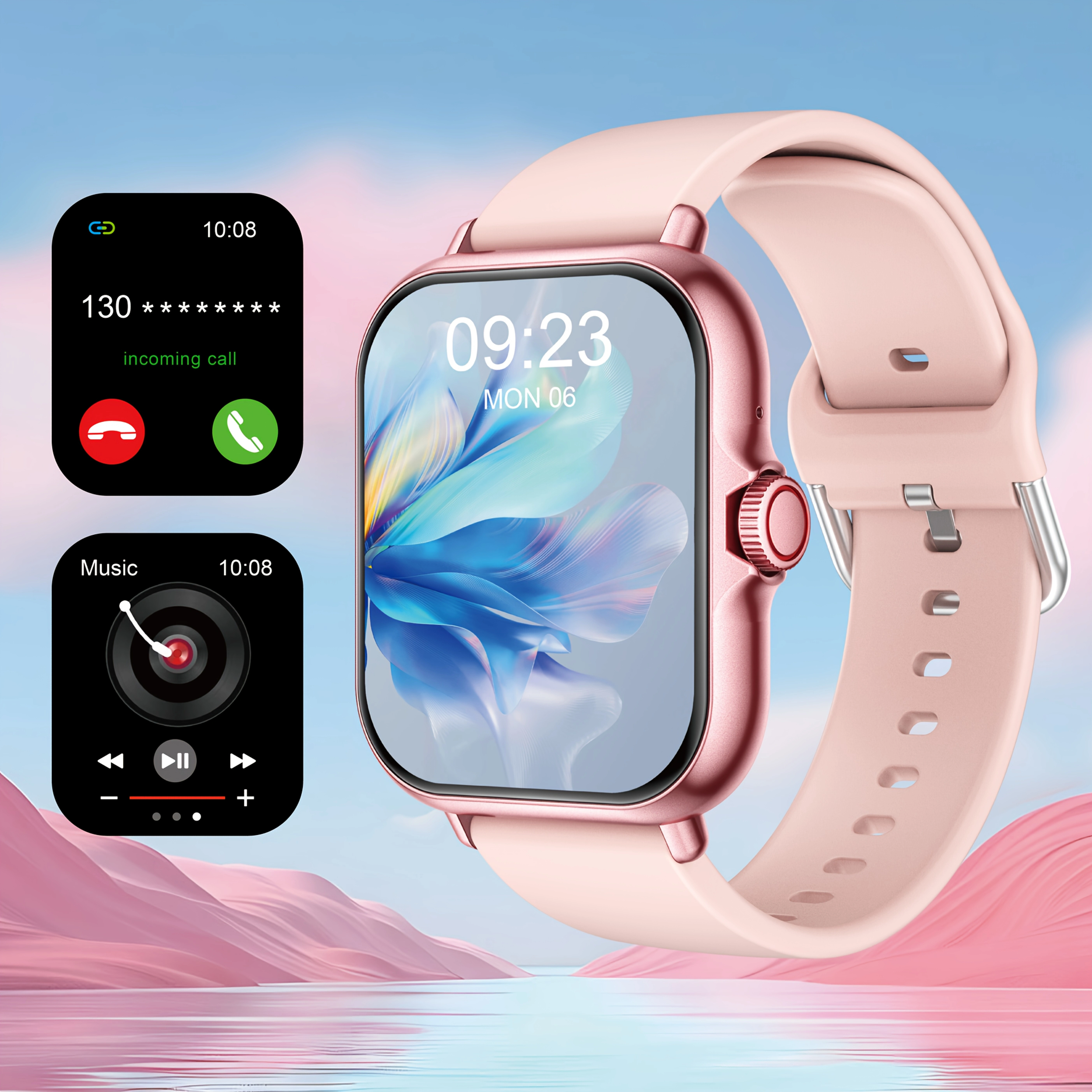 Montre connectée sportive multifonctionnelle à écran tactile complet de 1