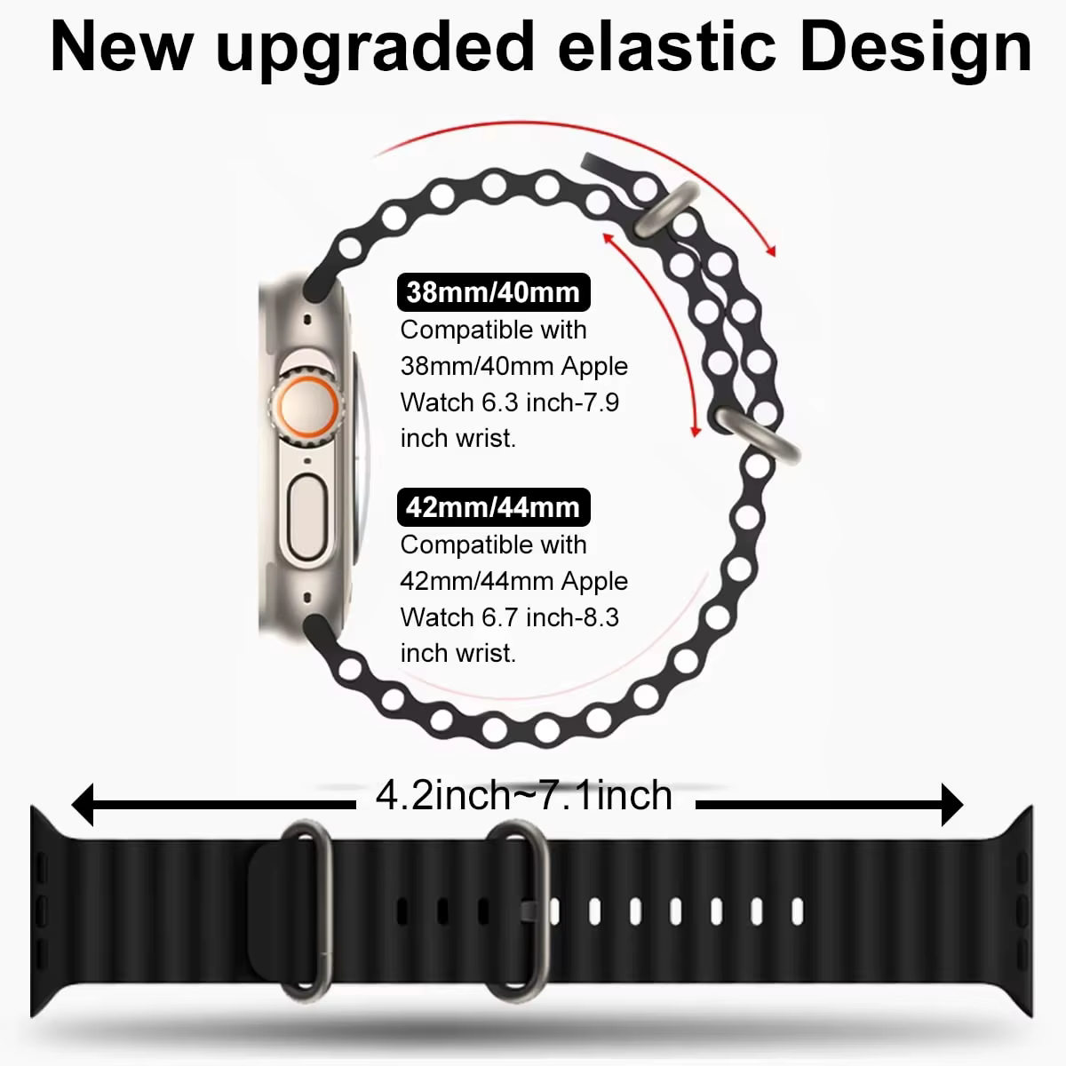 Bracelet Ocean pour Apple Watch Band Ultra 3 2 49mm 44mm 40mm 45mm 41mm 46mm