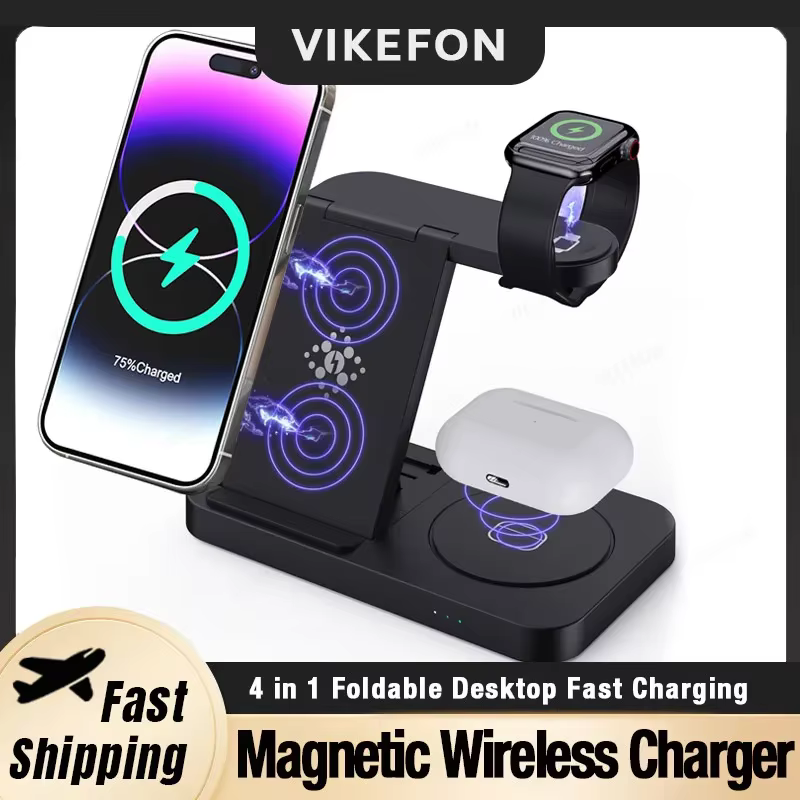 Chargeur sans fil pliable 4 en 1
