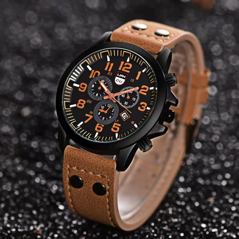 Montre de marque de luxe hommes montres de sport en cuir
