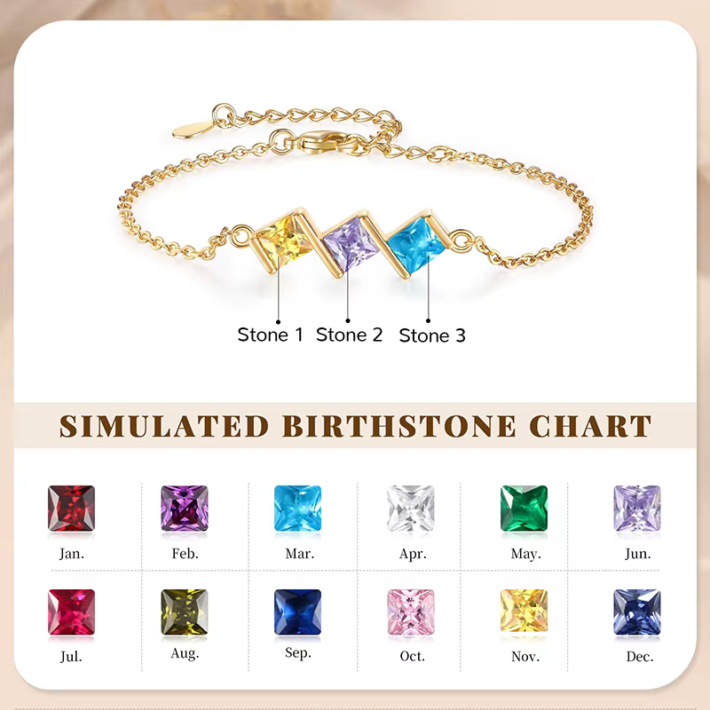 Bracelet personnalisé en pierre de naissance pour femmes, Unique, personnalisé, bijoux personnalisables, cadeau pour maman, femme, petite amie