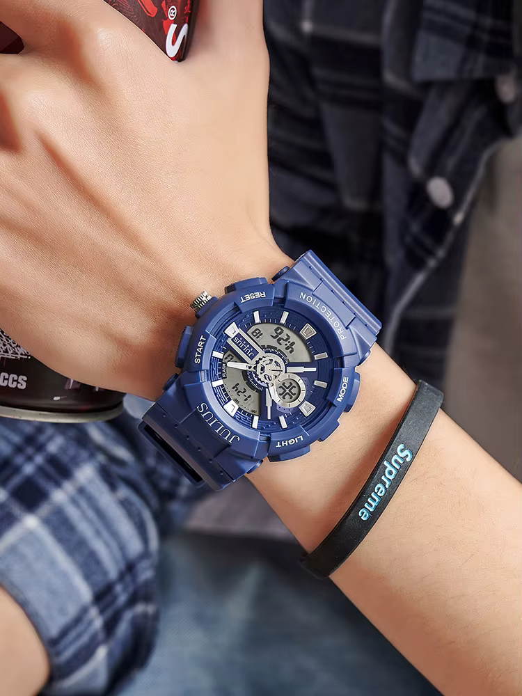 Montre à quartz en cuir véritable pour homme