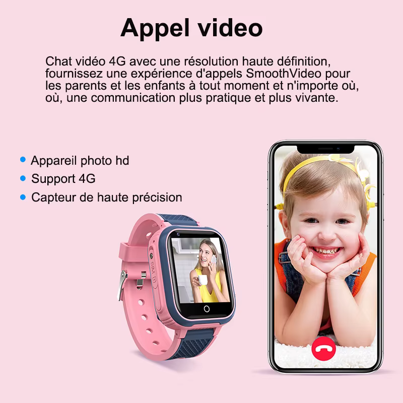 4G montre intelligente enfants GPS WIFI appel vidéo SOS IP67 étanche enfant Smartwatch caméra moniteur Tracker Location
