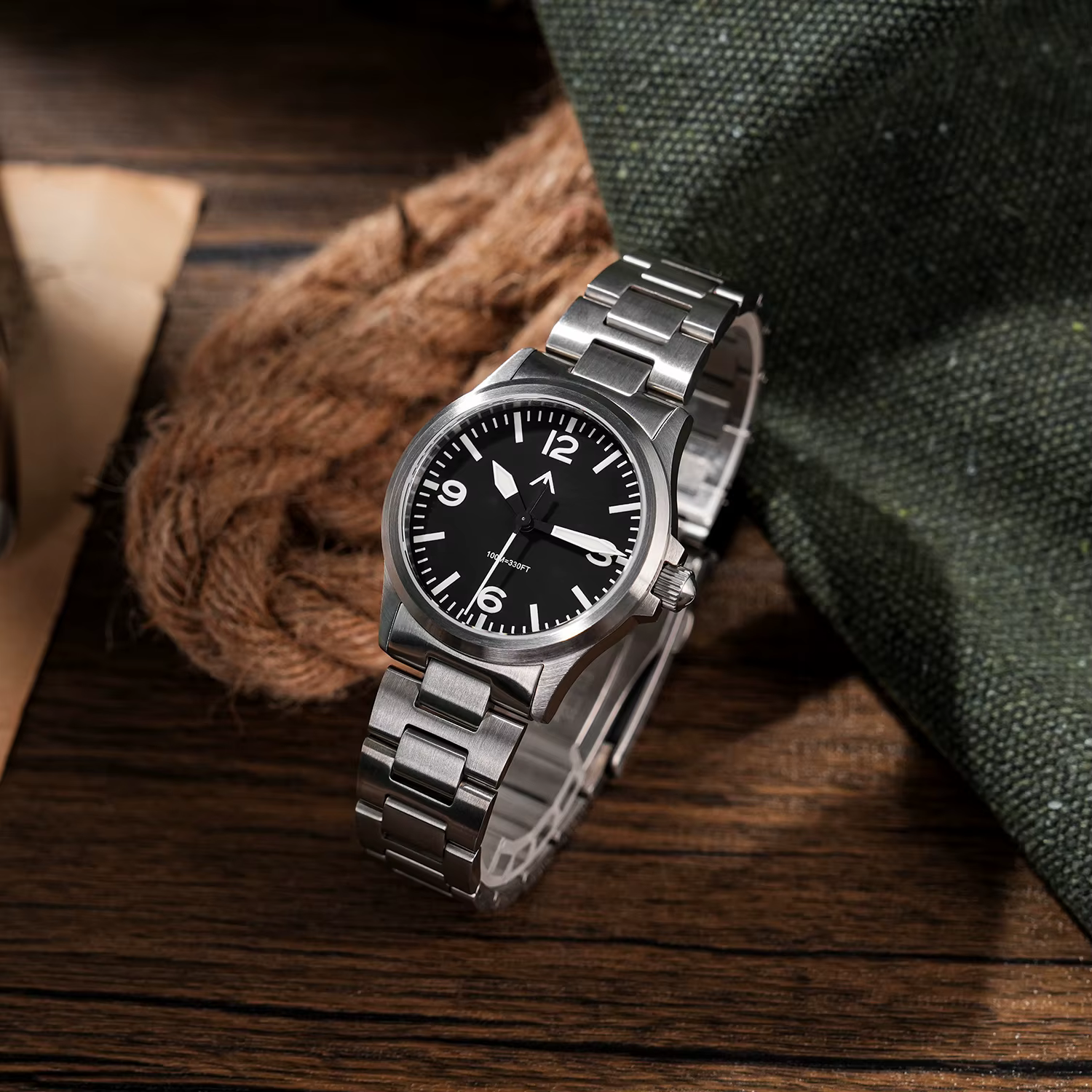 Militado ML18 36mm hommes montre VH31 mouvement à Quartz montres saphir lumineux Double dôme cristal étanche montre-bracelet Vintage