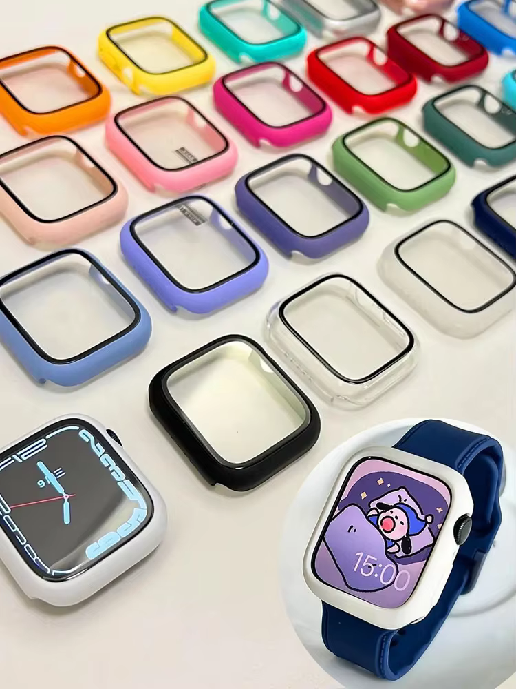 Verre + étui pour Apple Watch 44mm 40mm 41mm 38MM 42mm 45mm 46mm