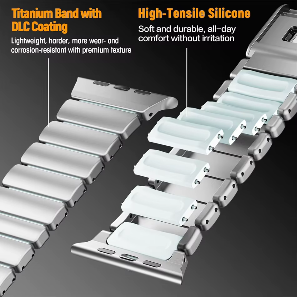 Bracelet Titanium Stratos pour Apple Watch 1- 11 SE