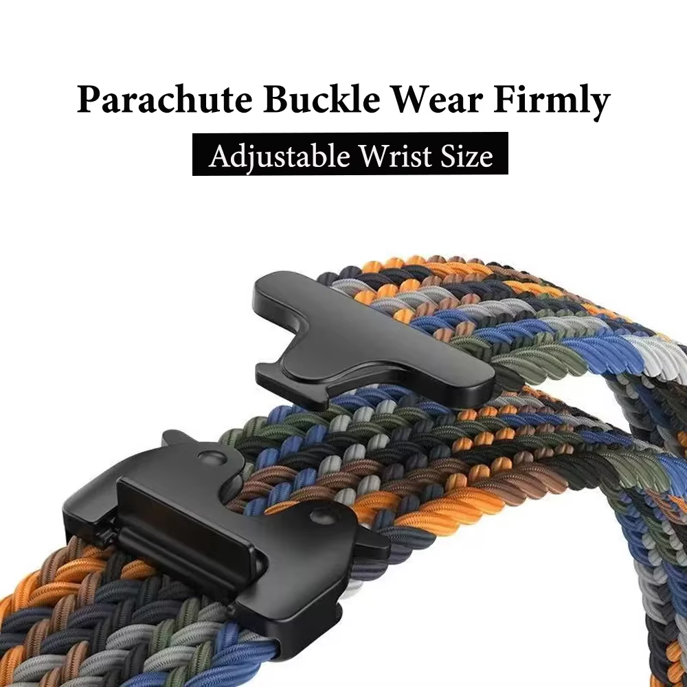 Bracelet à boucle tressée pour Garmin Forerunner 965 970 265 165 570, boucle de Parachute, bracelet de montre en Nylon Garmin Venu 4/3/2 Active 6-5
