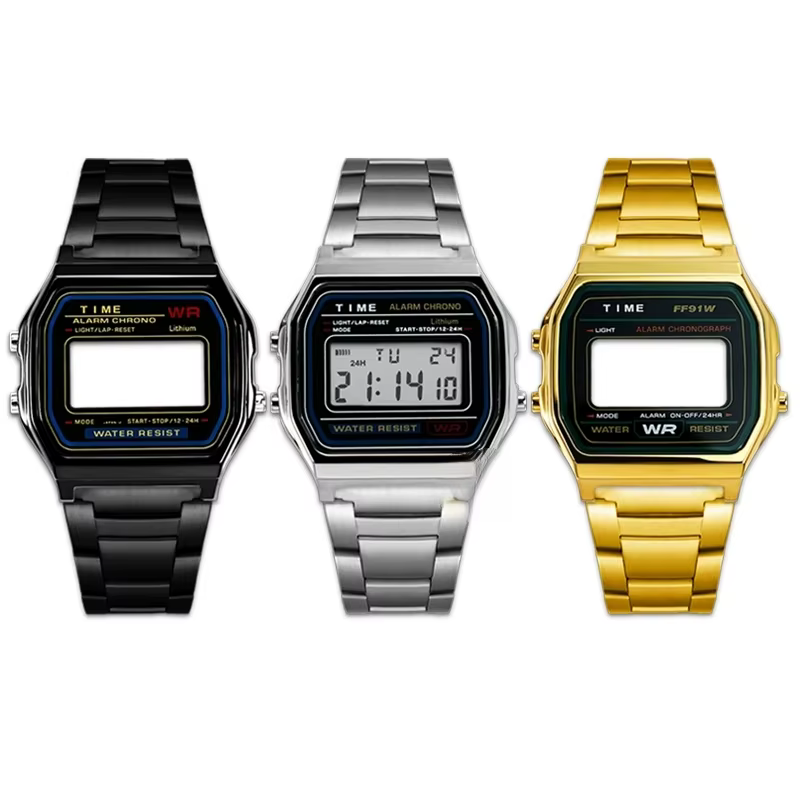 A158 F91 Mod Kit bracelet de boîtier en métal pour montre électronique Casio A158w A159W F-91w