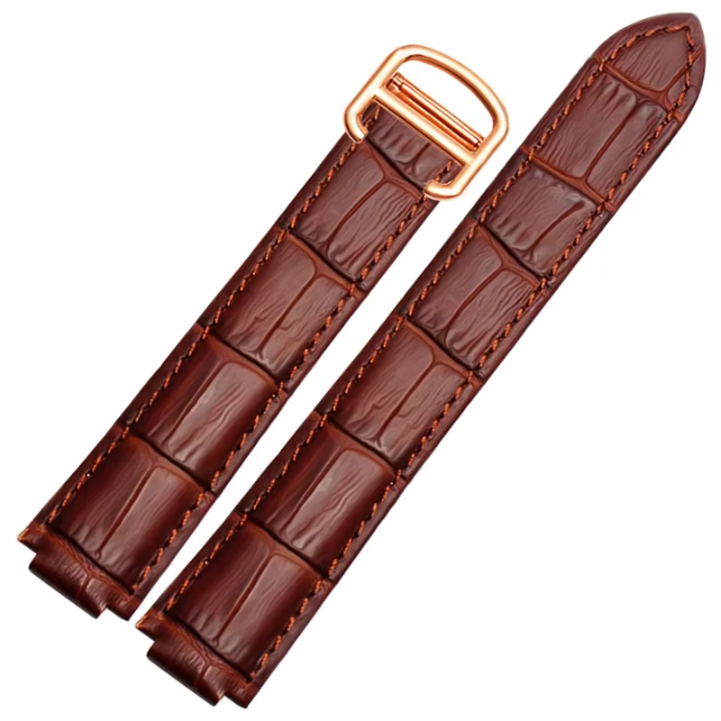 Bracelet de montre en cuir véritable pour hommes et femmes