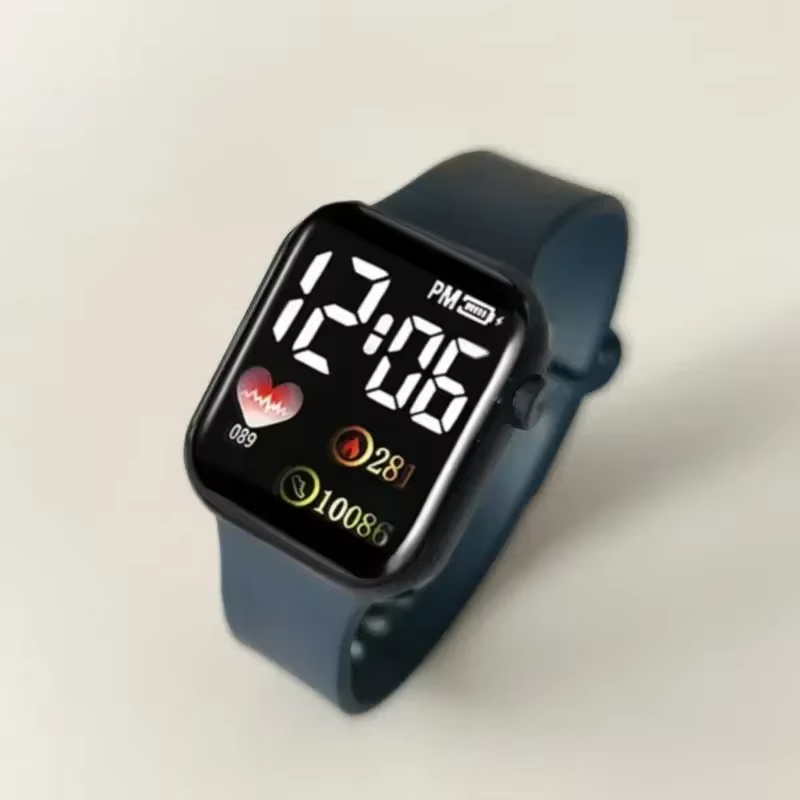 LED montre électronique C002 arc-en-ciel carré étanche numérique Sports de plein air étudiants