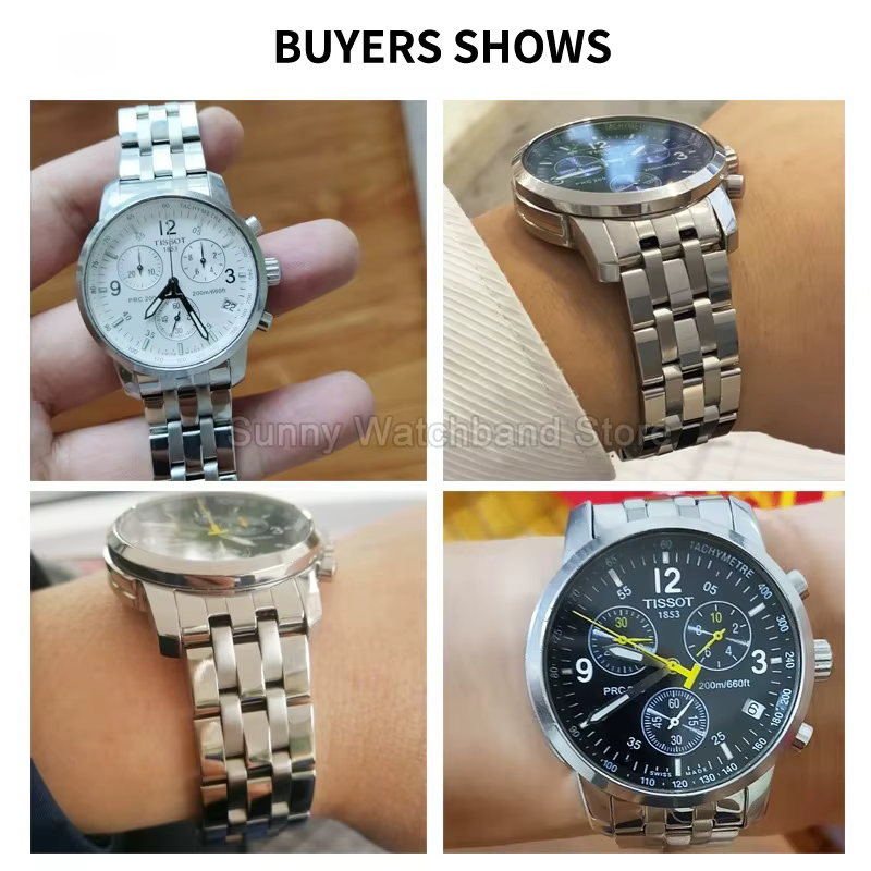 Pour Tissot Sports 1853 PRC200 série T014430A T17 T461 Bracelet de montre en acier véritable d'origine 19mm 20mm Bracelet de montre pour hommes