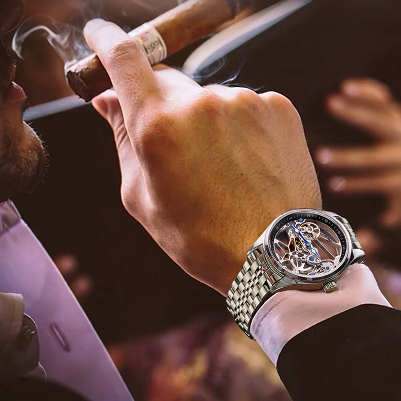 AILANG véritable Tourbillon montres hommes montre mécanique entièrement automatique marques de luxe étanche mode