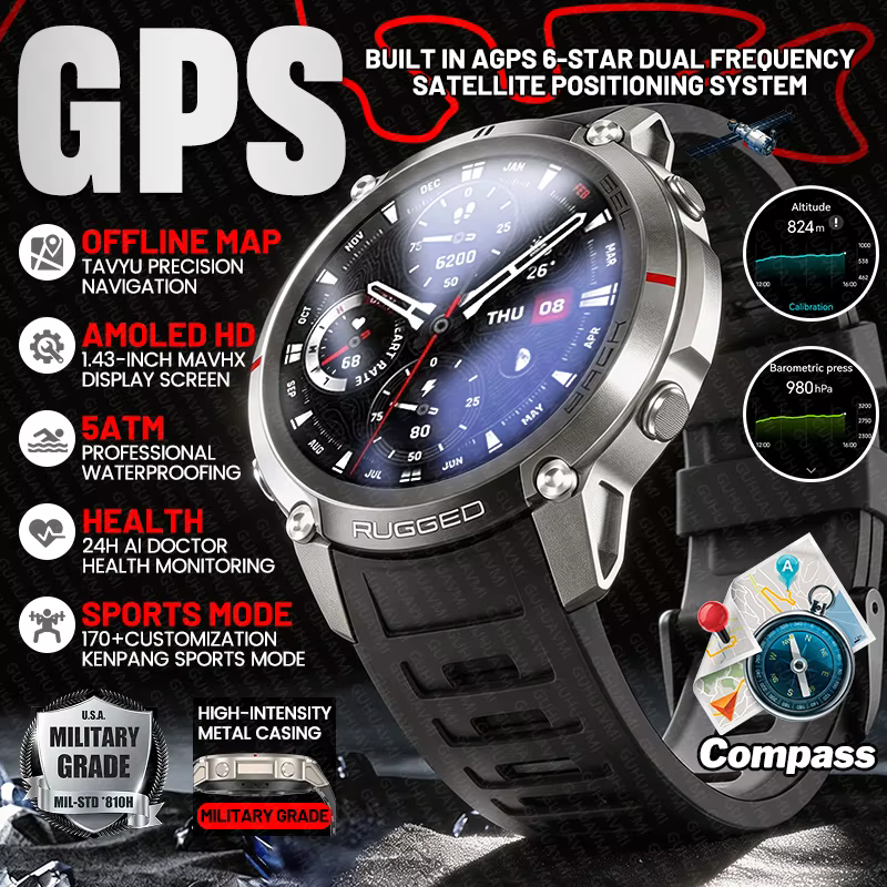Montre connectée GPS d'extérieur