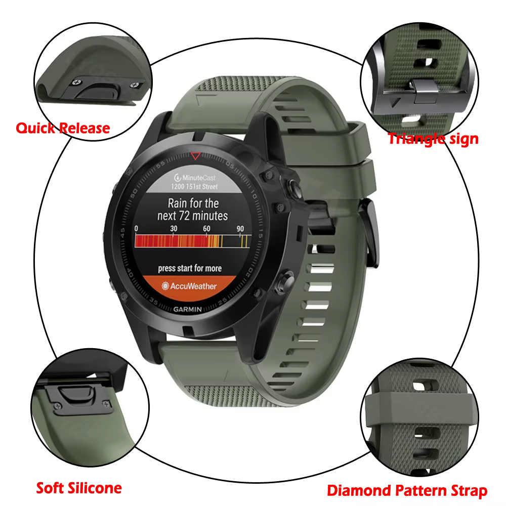 Bracelet de montre Correa Forerunner 955 Solar 965 935 945 QuickFit, bracelet en silicone pour Garmin Fenix 7 7X 6 6X Pro 5 5X, 22mm, 26mm