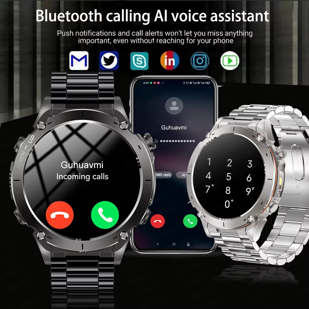 2025 GUHUAVMI Y-101 GPS sport montre intelligente 10ATM étanche intégré double bande GNSS boussole altimètre qualité militaire Smartwatchs