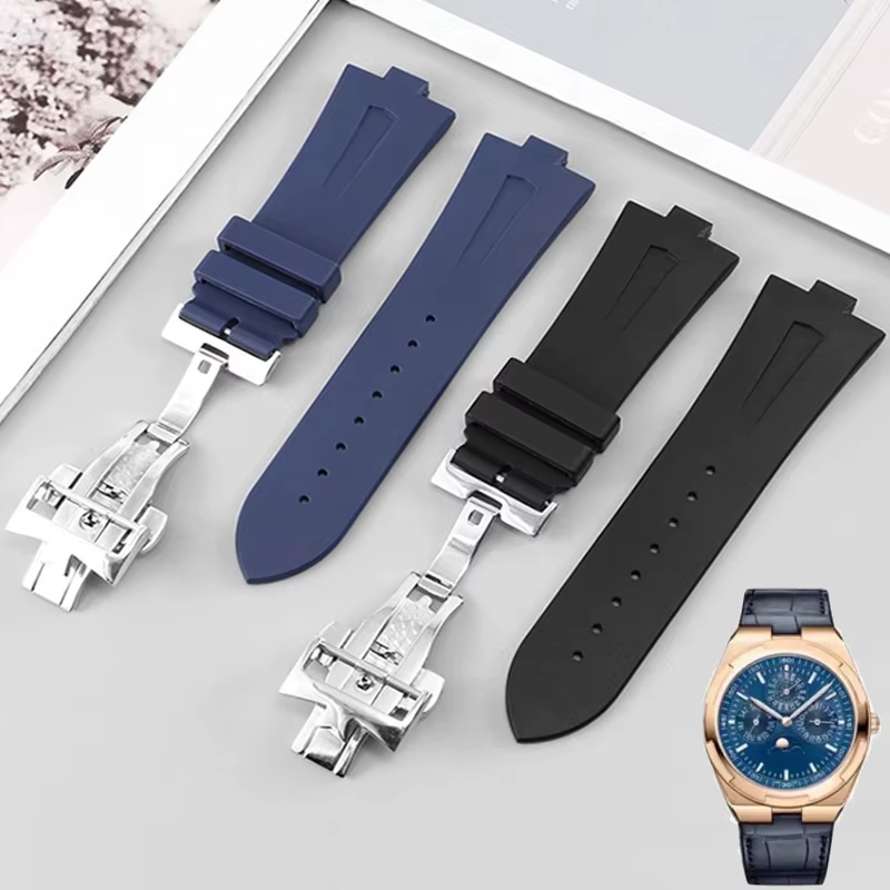 Bracelet de montre en caoutchouc pour Vacheron Constantin outre-mer VC 47450 VC 49020