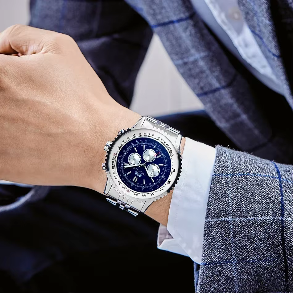 Montres automatiques en cuir pour hommes