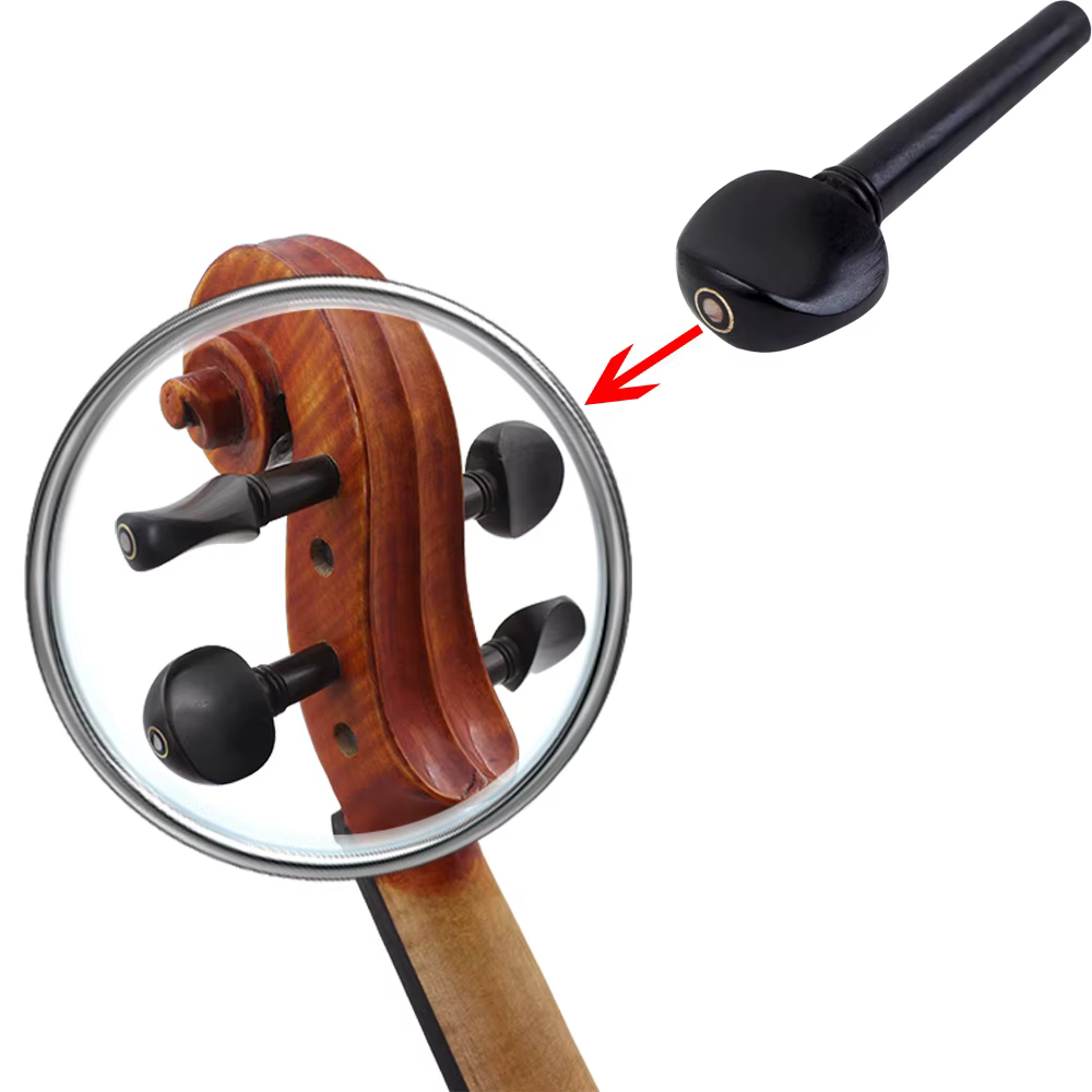 Ensemble de 15 pièces d'accessoires pour violon, avec cordier, ULde queue, pointe de queue, vis d'assistance au ruisseau, colonne sonore, chevalet, 4 chevilles de réglage, airs fins