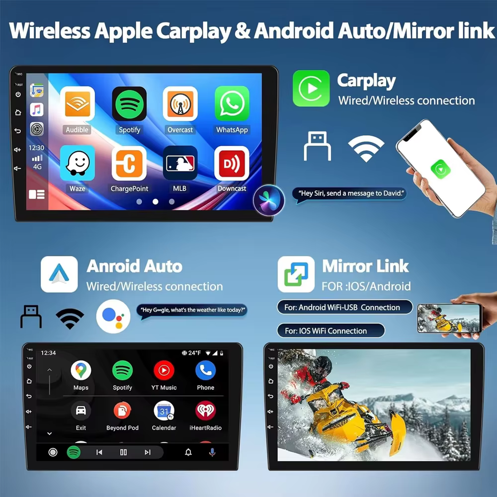 Autoradio Android 15 Carplay Auto pour Peugeot 2008 208 2019 2020 2021 2022 Navigation GPS Lecteur Multimédia Stéréo WIFI+4G DVD