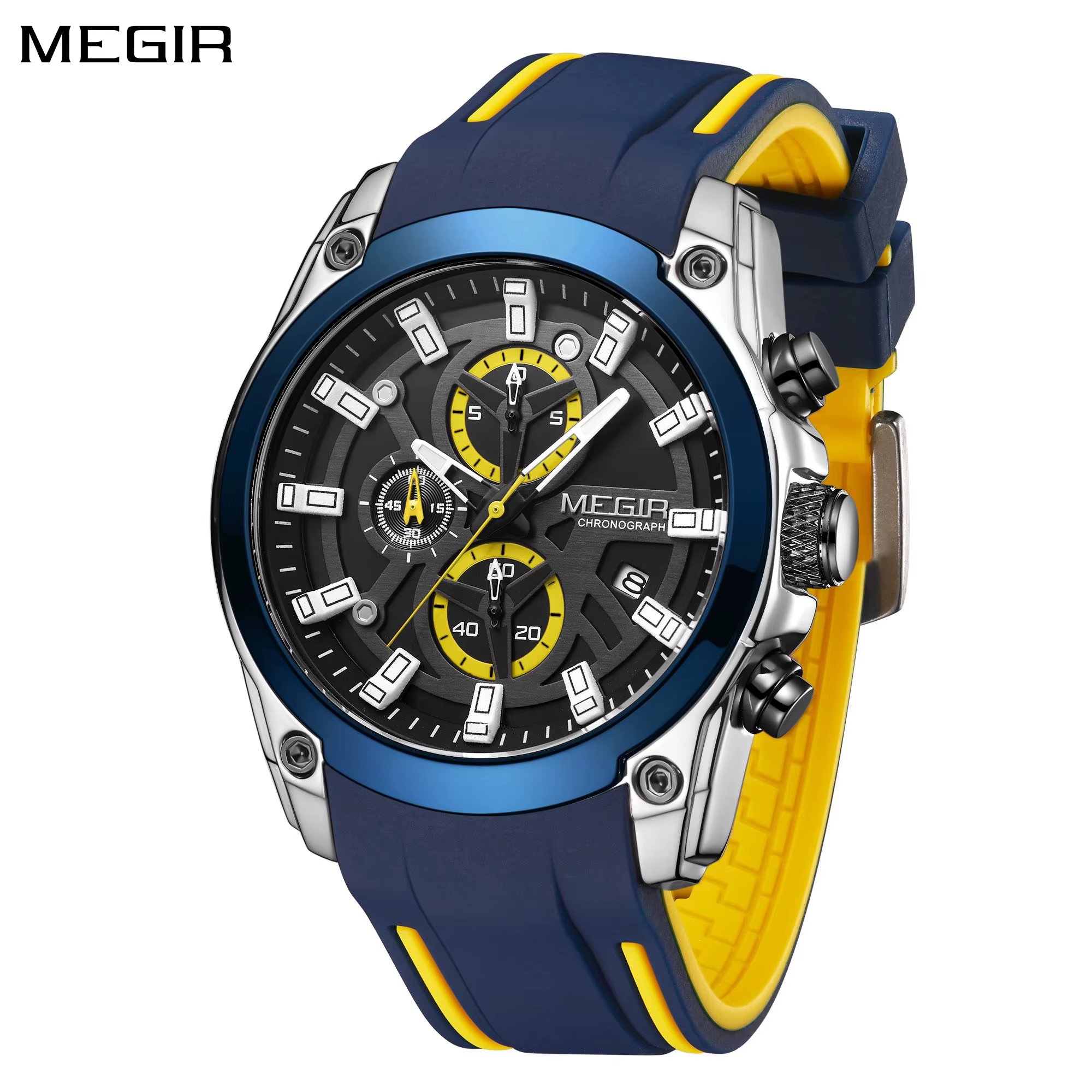 Montre de sport de luxe MEGIR Chronograph pour homme