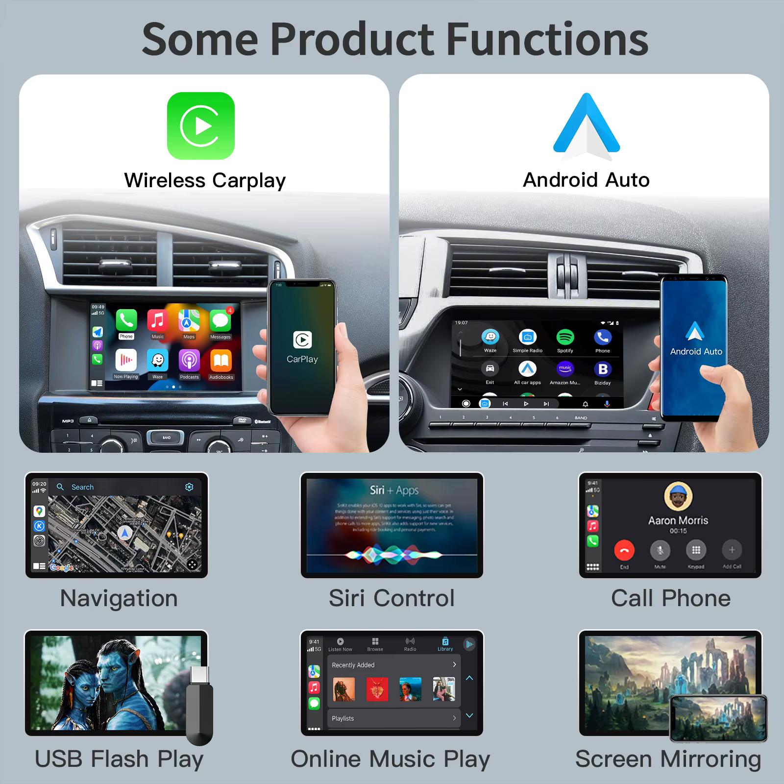 Carplay sans fil et android auto pour peugeot 308 t9 208 308 508 3008 pour Citroren C4 DS3 DS4 DS5 radio multimédia gps