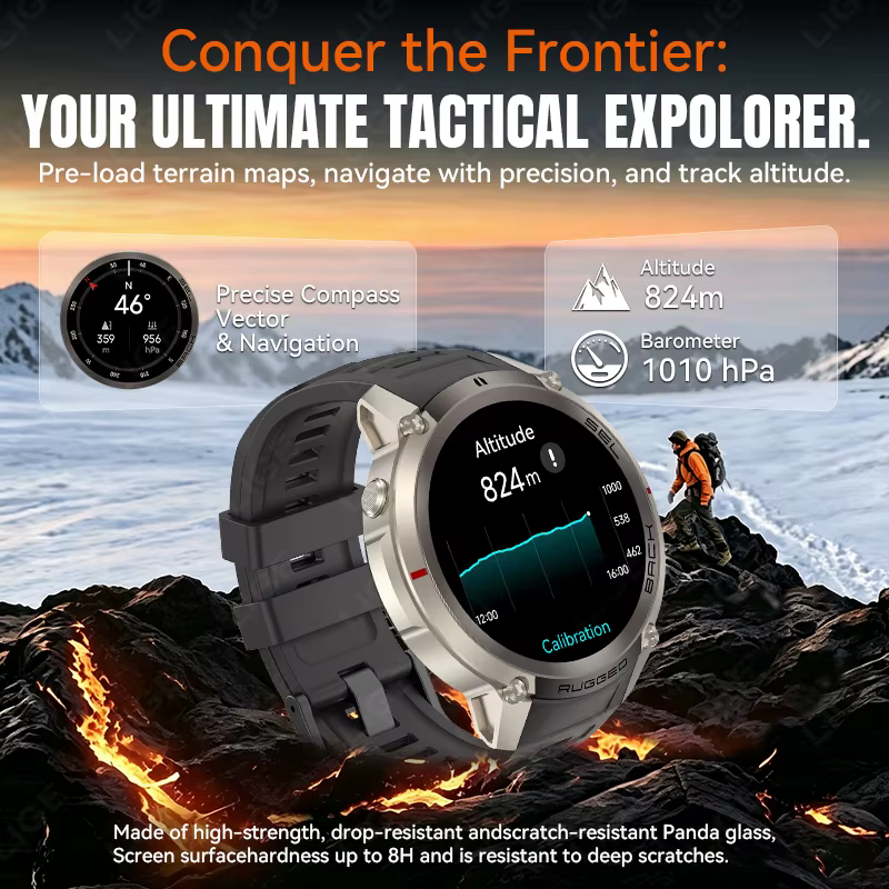 Montre connectée LIGE 2026 avec navigation GPS
