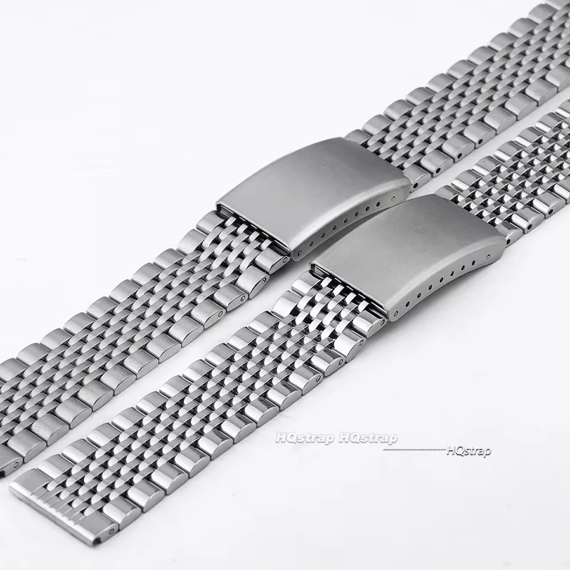 Bracelet de montre en acier inoxydable à extrémité plate incurvée de 18mm 20mm 22mm