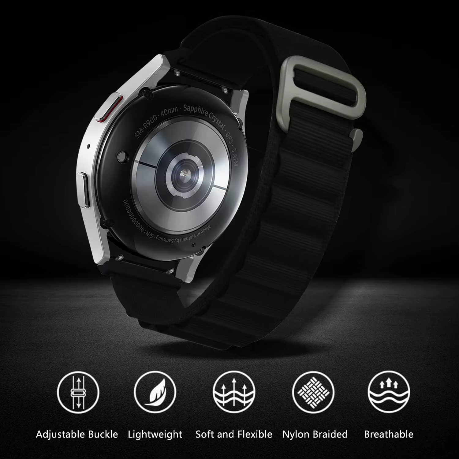 Bande à boucle de type C pour bracelet Blancpain X Swatch 22 mm