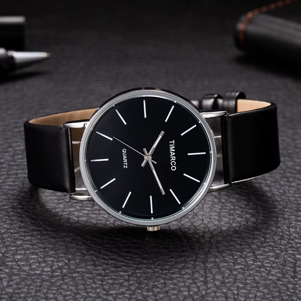 Montre à quartz analogique minimaliste pour hommes et femmes
