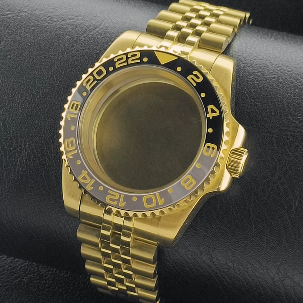 Boîtier de montre Gstuff 40MM Verre saphir à rotation bidirectionnelle adapté au mouvement NH-34