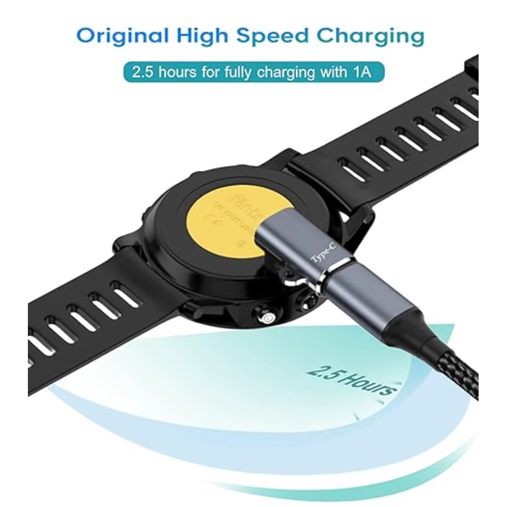 Chargeur de remplacement compatible avec Garmin Forerunner 965 955 945 935 745 265 255 245 165 55 45 câble de chargement USB pour montre intelligente