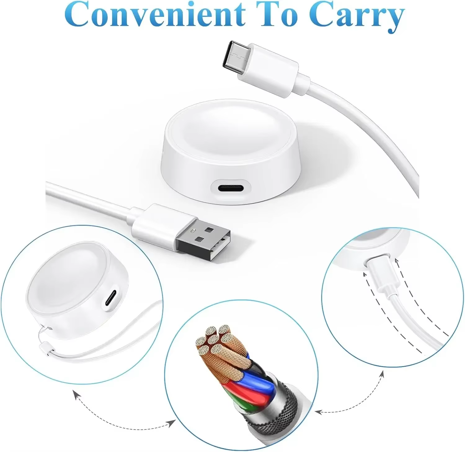 Pour Samsung Watch 7 chargeur magnétique sans fil Type C Port Dock charge pour Galaxy