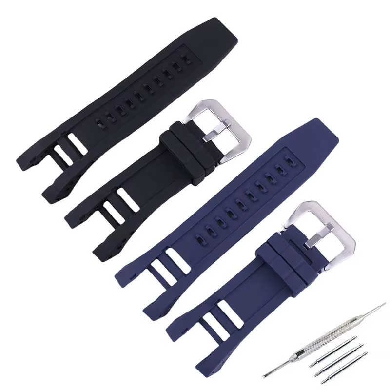 Accessoires de boucle de bracelet de montre en caoutchouc pour hommes