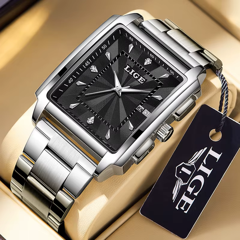 Relogio Masculino LIGE mode montre militaire hommes carré