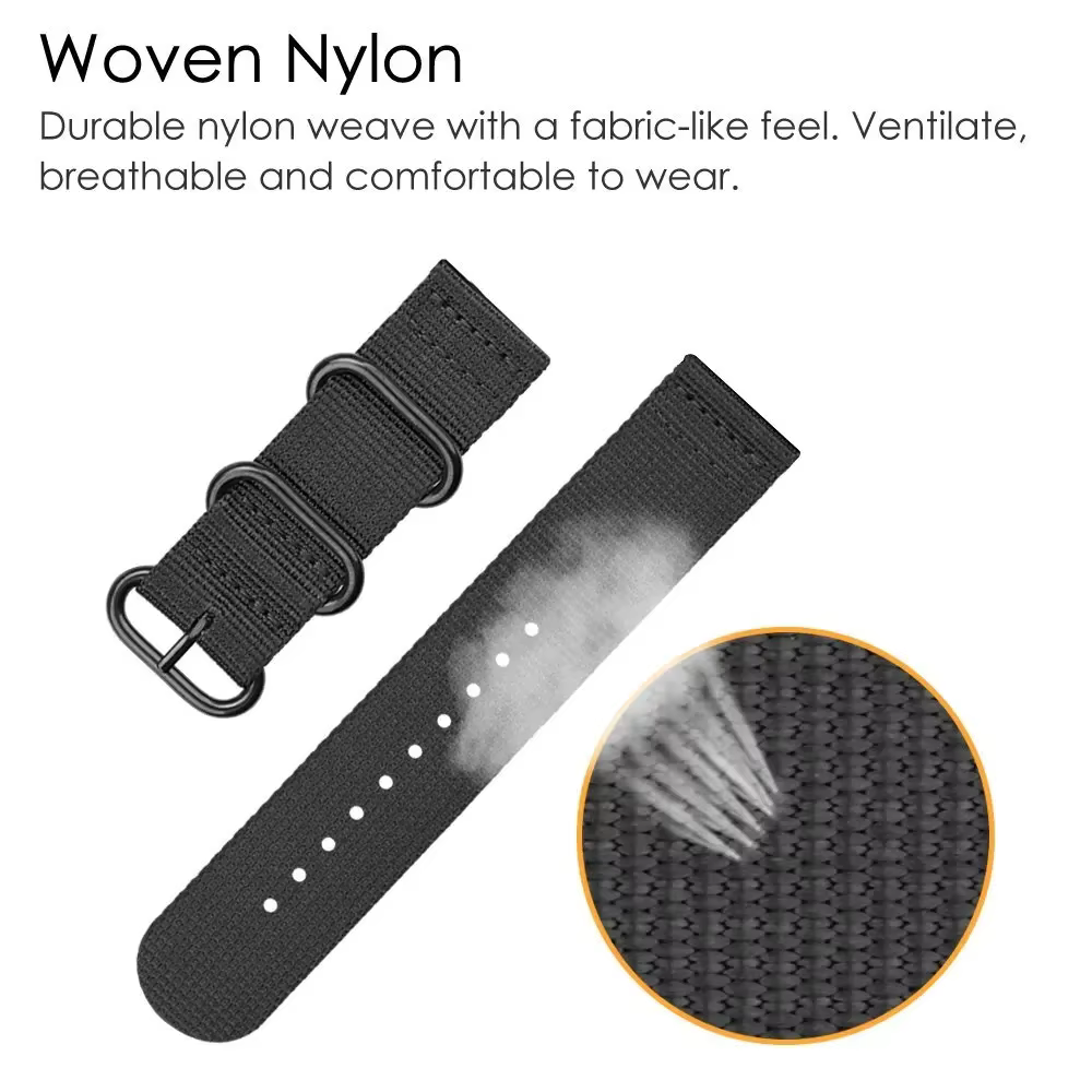 Bande de bracelet de Sport de montre en Nylon tissé pour Samsung Galaxy Gear S3 S2 bandes classiques Amazfit 18mm 24mm