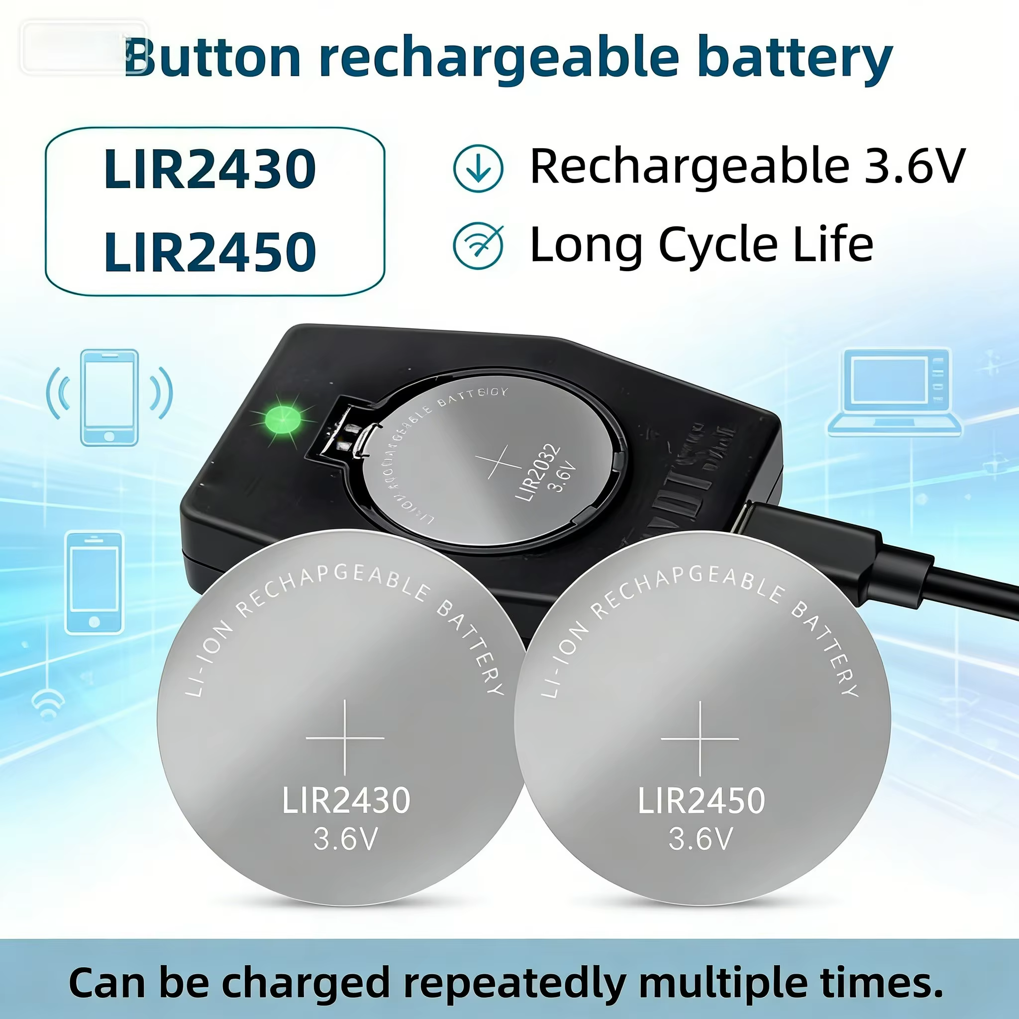 Batterie Rechargeable LIR2430 LIR2450